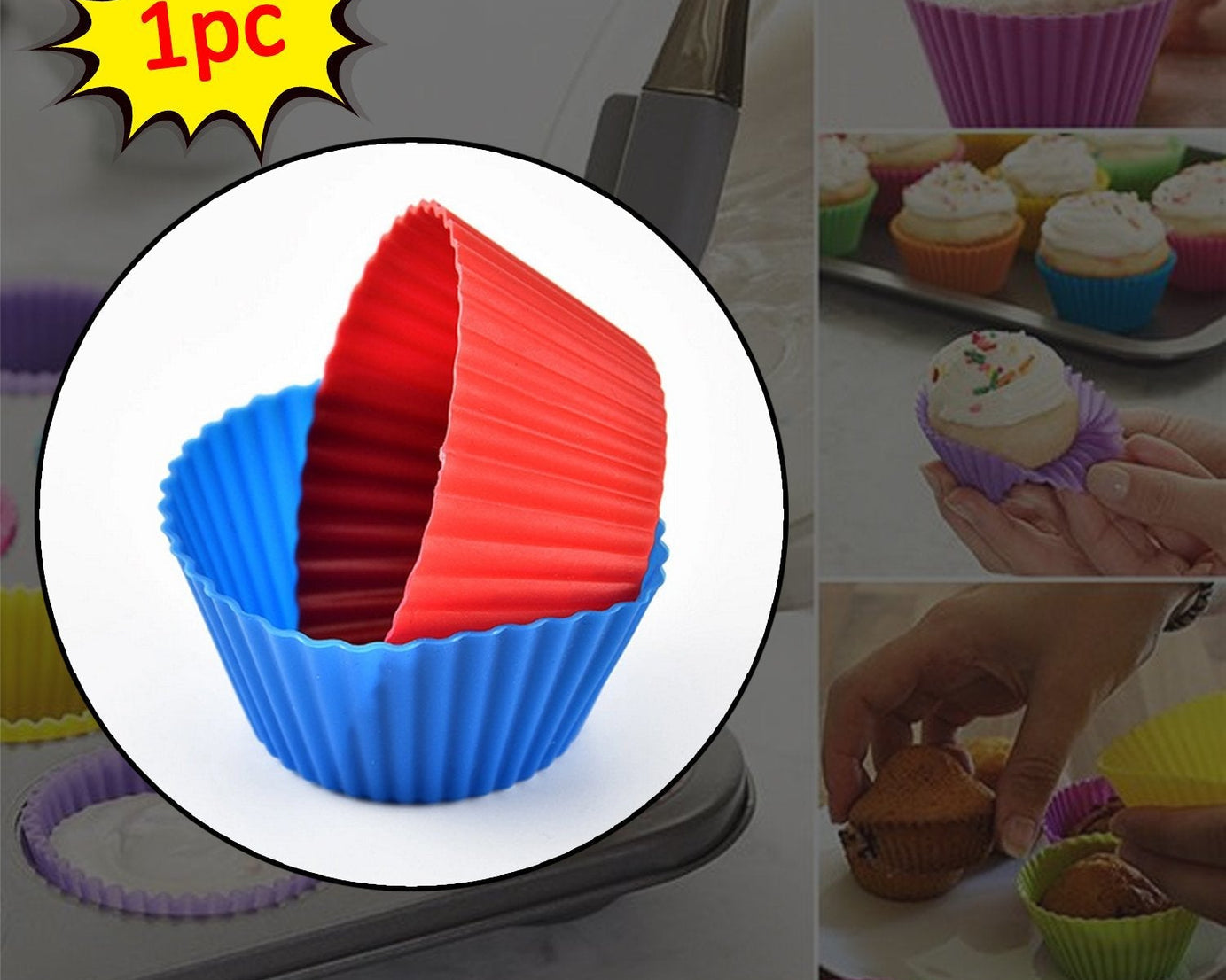 Cupcake mould in silicone, easy release.