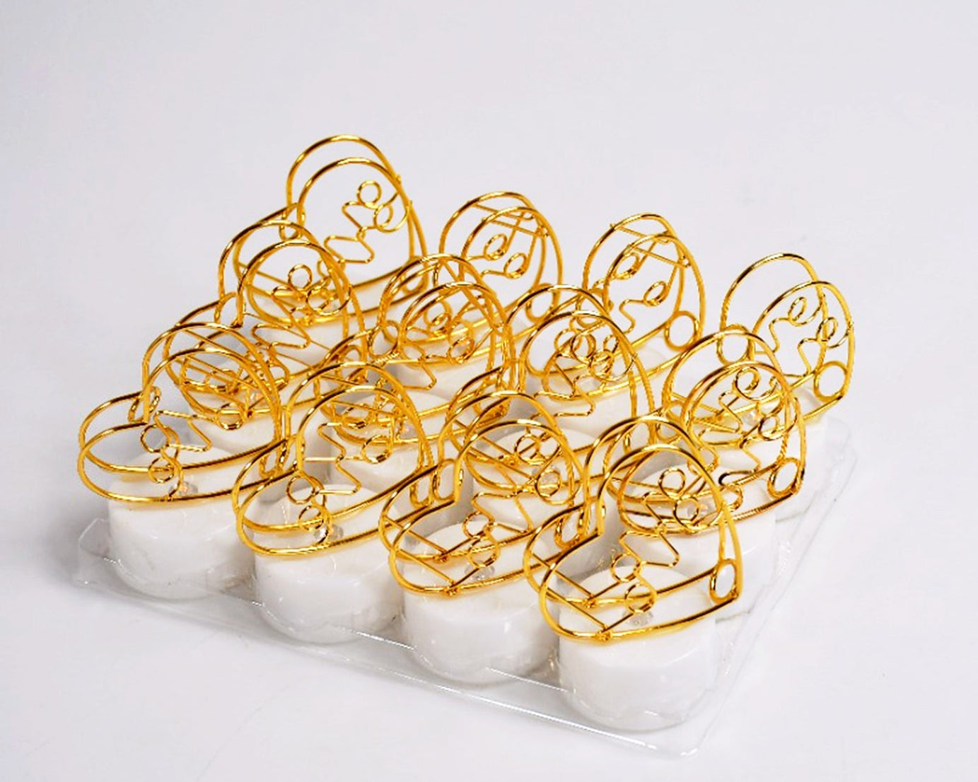 Set of 12 decorative flameless candles.