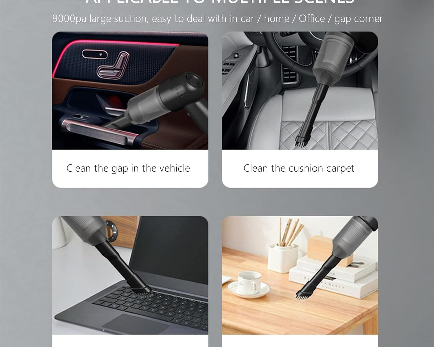 3 in 1 Car Mini Vacuum Cleaner with Blower Wireless Portable Rechargeable Handheld High Power Suction Vacuum Cleaning Machine for Home Car Computer Keyboard Cordless Air Blowing Dusting