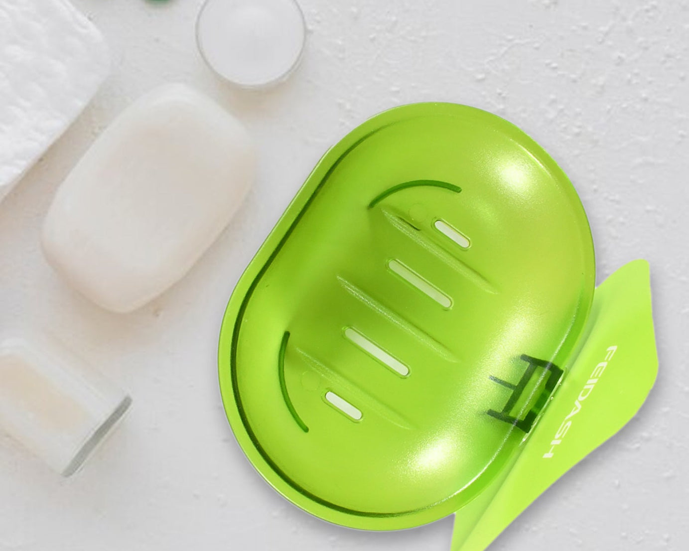 Plastic Soap Dish Holder for Bathroom Shower Wall Mounted Self Adhesive Soap Holder Saver Tray-Plastic Sponge Holder for Kitchen Storage Rack Soap Box, Bathroom