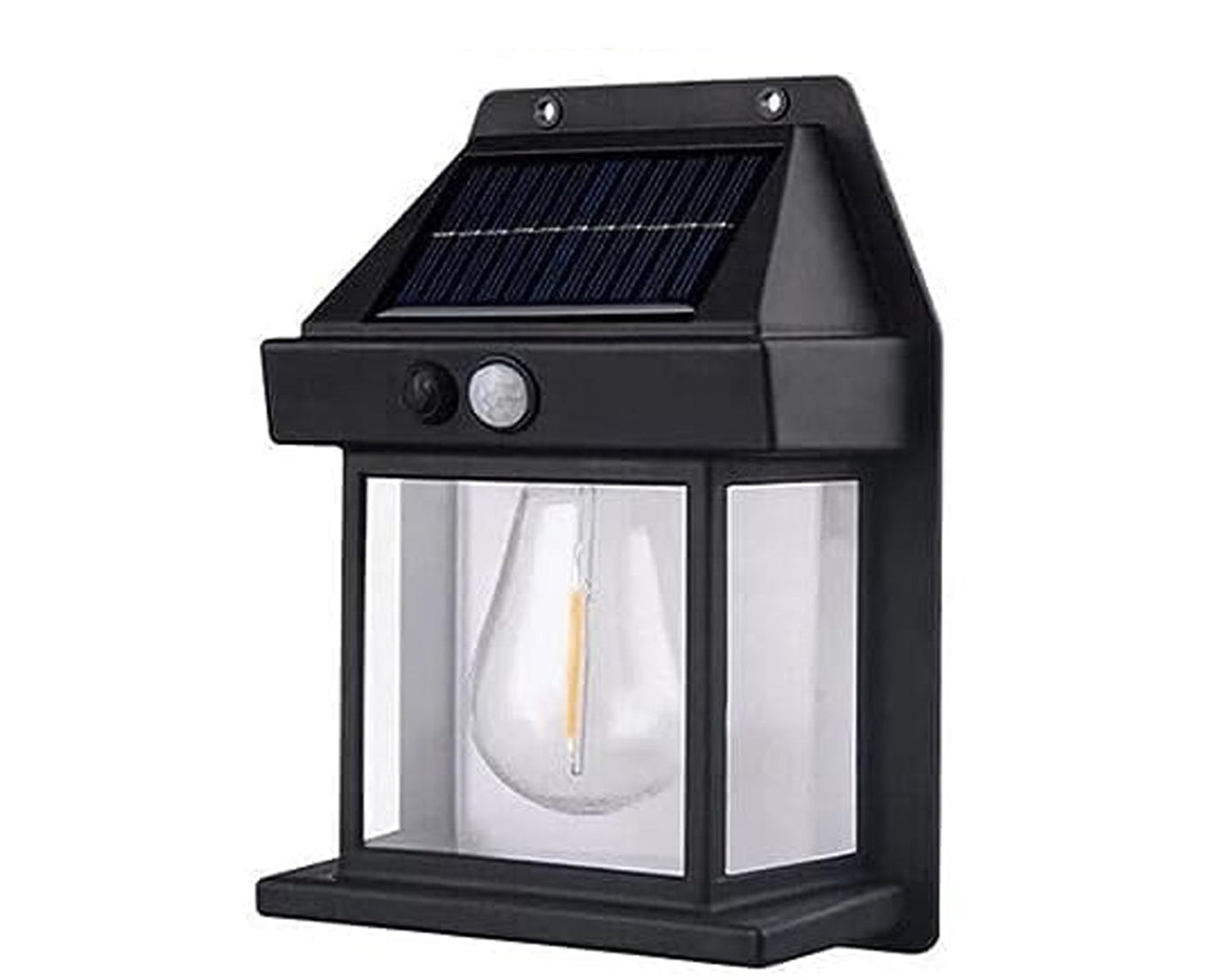 Solar Wall Lights / Lamp Outdoor, Wireless Dusk to Dawn Porch Lights Fixture, Solar Wall Lantern with 3 Modes & Motion Sensor, Waterproof Exterior Lighting with Clear Panel (1 Pc )