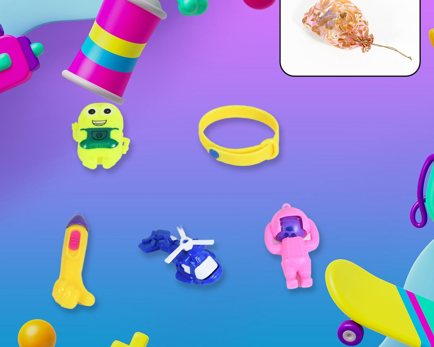 5Pc Toy Combo Kids Best Gift Set Combo Attractive & Unique Toy Combo 5Pc Colorful Toy Combo With Potli Bag