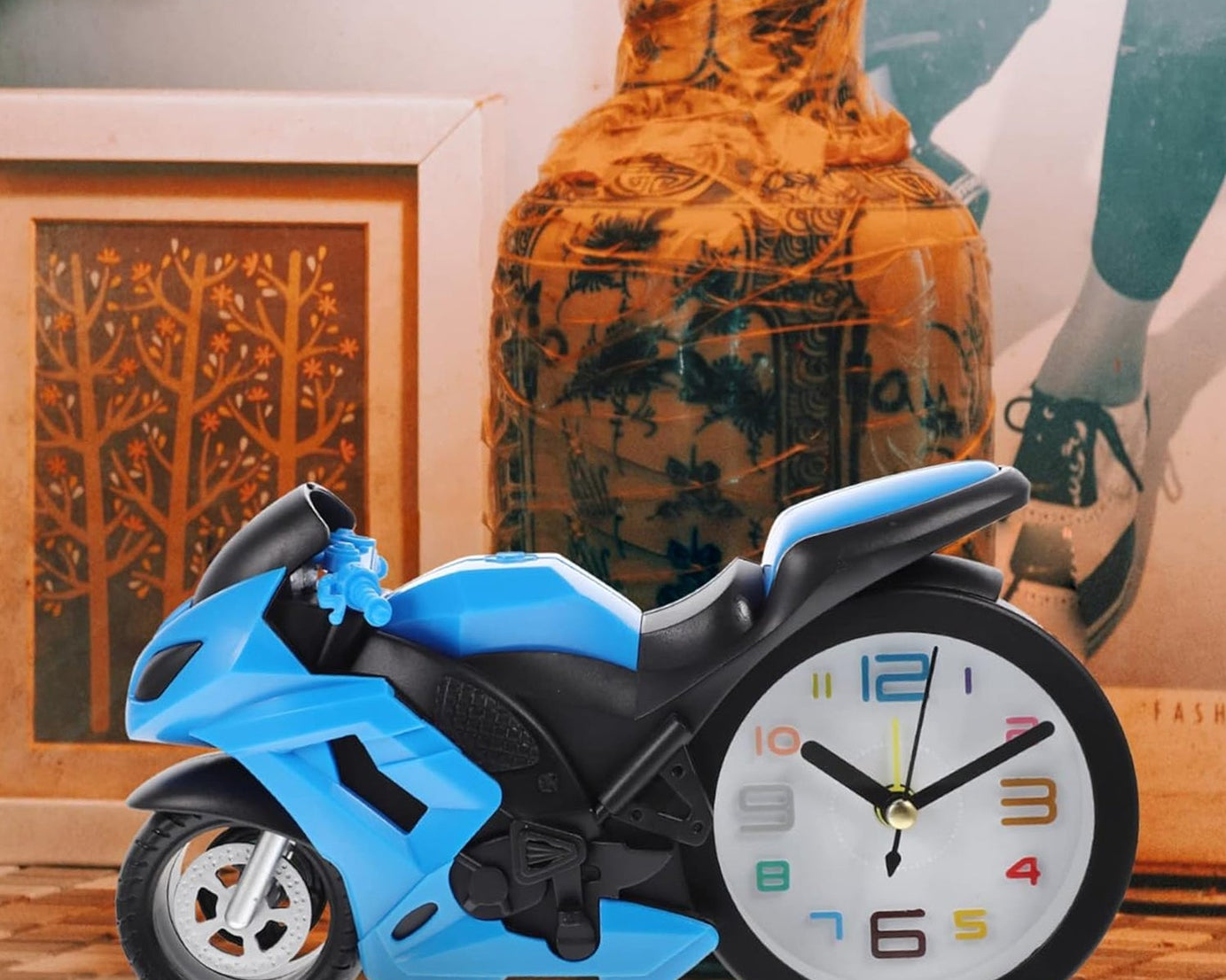 Fashioned Alarm Clock Novelty Retro Motorcycle / Motorbike Engine Style Clocks Alarm Clock Desktop Decoration Kids Gift