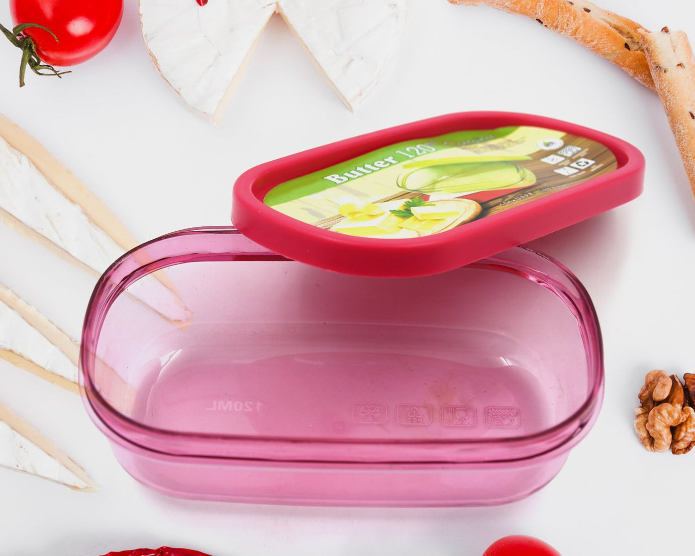 5553 Butter Container, PP Butter Storage Box Easy to Take Portable Large Capacity for Kitchen for Home for Cheese for Butter (120 ML)