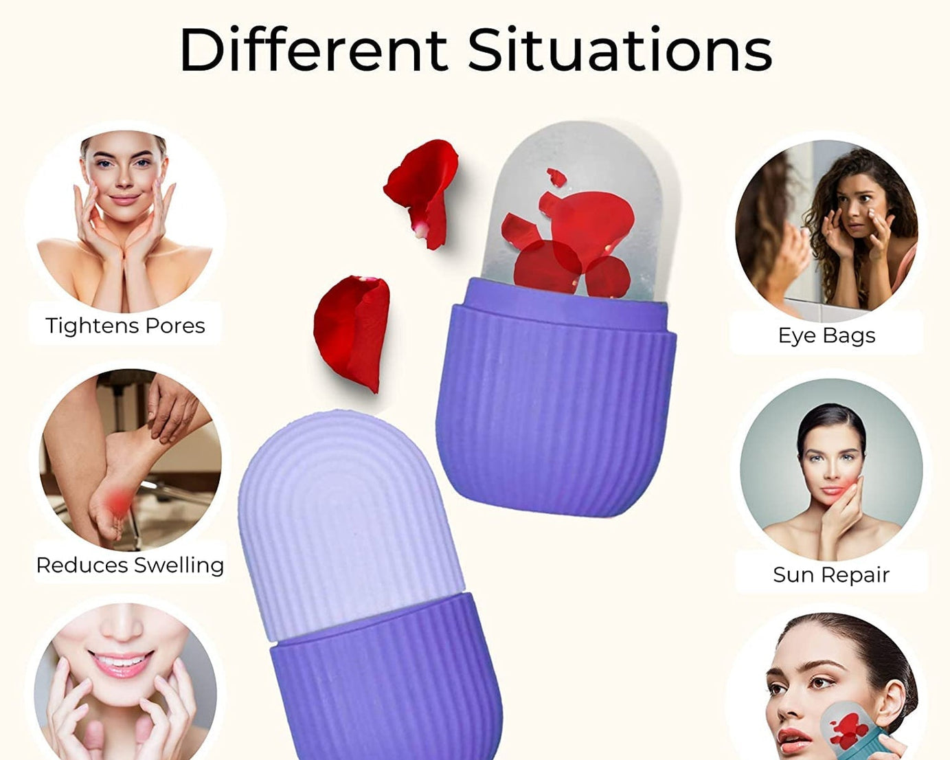 Reusable facial ice roller for refreshing skincare