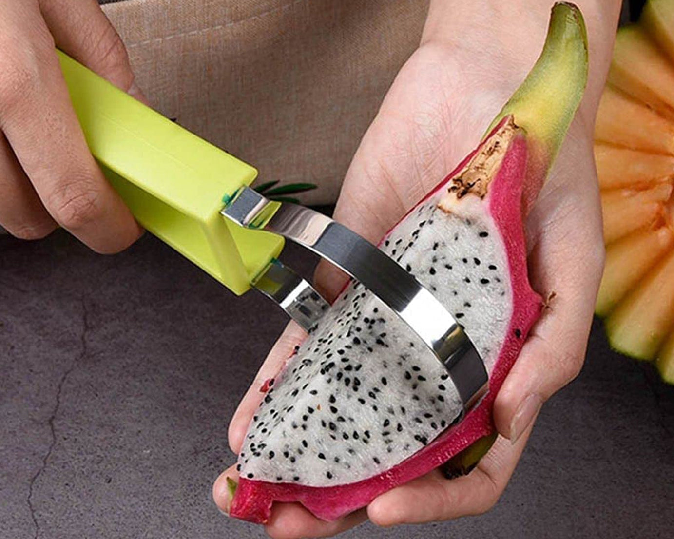 Fruit scooper with multiple uses