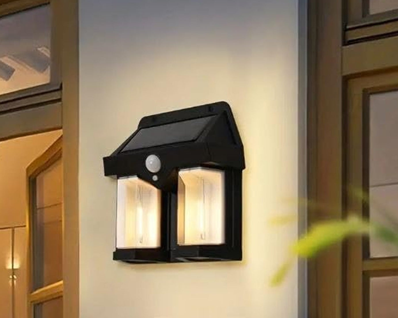 Outdoor Solar Wall Lamp Outdoor Waterproof High Quality Lamp Induction Garden Lamp Garden Villa Night Lamp Double Lamp Light (1 Pc)