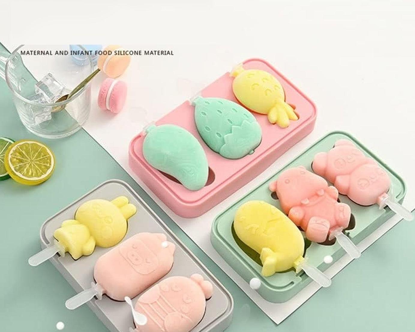 Silicone Popsicle Molds, Reusable Ice Cream Molds With Sticks And Lids. A Must-Have Popsicle Mold For Summer.