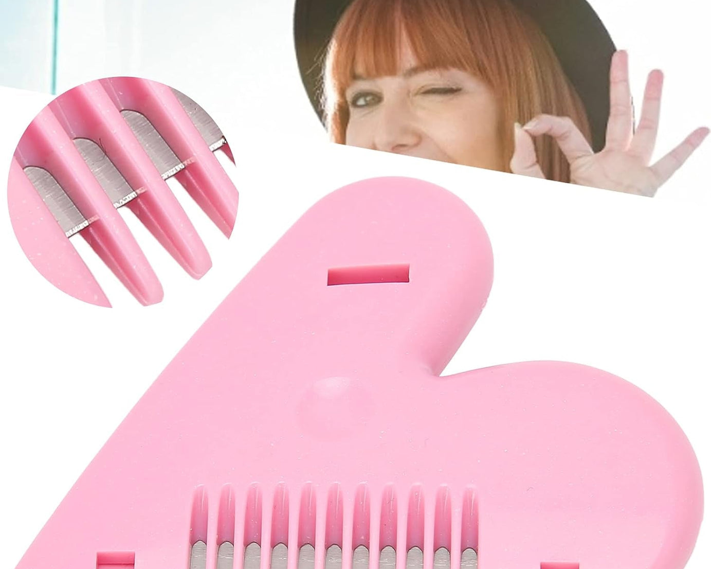 0361 Heart Shape Plastic Hair Cutting Scissors for Baby Girls Lightweight Portable Hair Thinning Double‑Edge Stainless Steel Convenient for Hair Cutting for Hair Thinning (1 Pc )