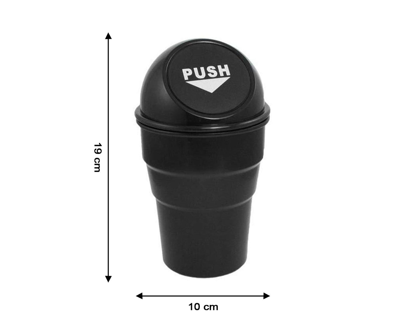 Space-saving car trash bin for easy garbage disposal.