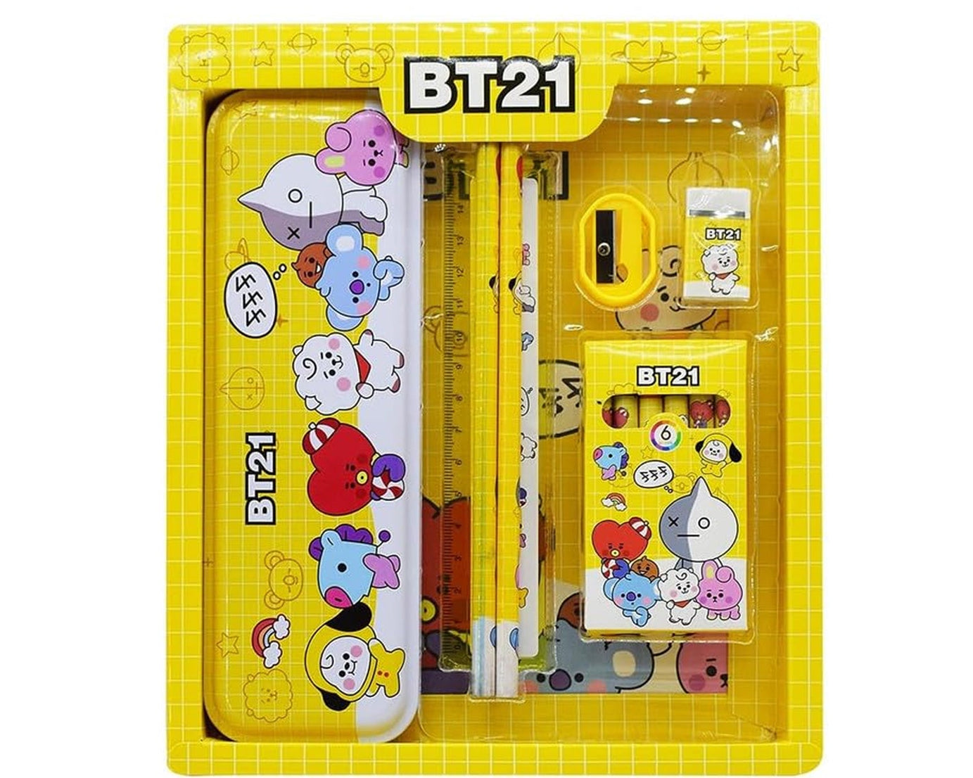 Stationery Kit for Kids - Stationery Set, Includes Metal Pencil Box, Sharpener, Pencil and Eraser Set, School Supply Set, Birthday Return Gift for Kids, Boys, Girls (12 pc Set)