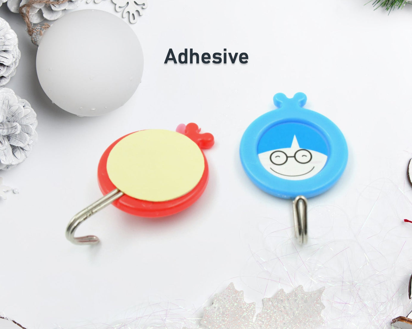 Multipurpose Self-Adhesive Hooks (2 Pc): Heavy Duty, Waterproof, Bathroom, Kitchen