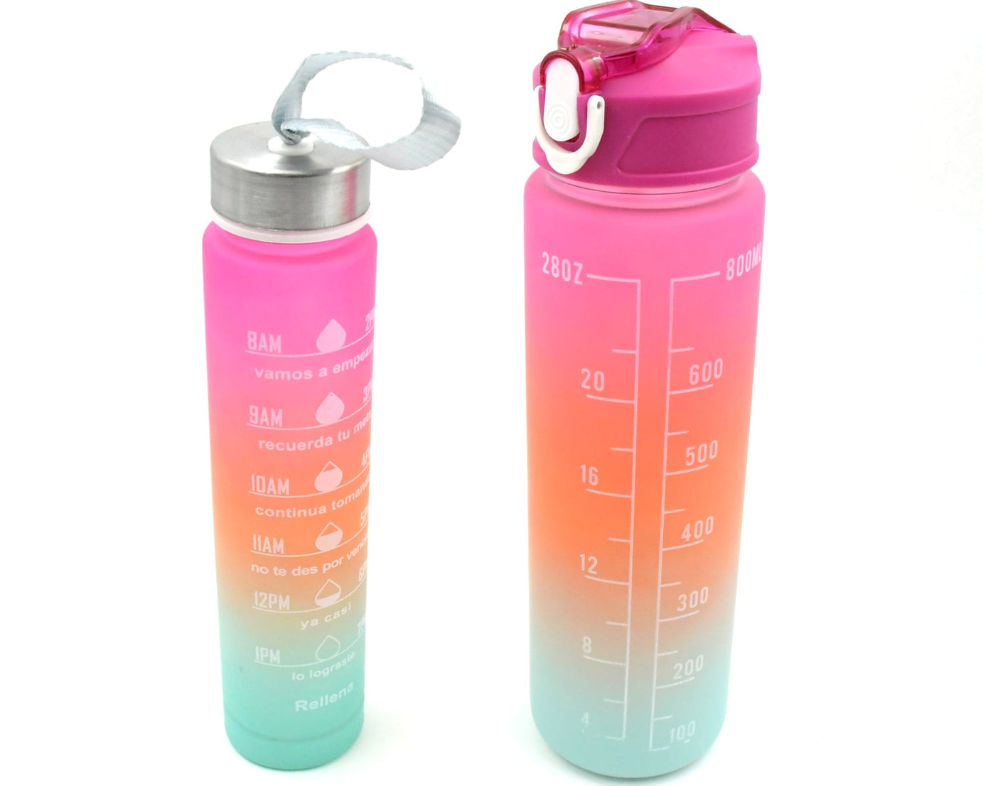 0286 Plastic Water Bottle 2 pc Different Size Bottle High Quality Water Bottle Plastic Water Bottle BPA-Free & Leak-Proof!  Cartoon Printed Design for Kids' School, For Fridge, Office, Sports, School, Gym, Yoga (2 Pc Set)