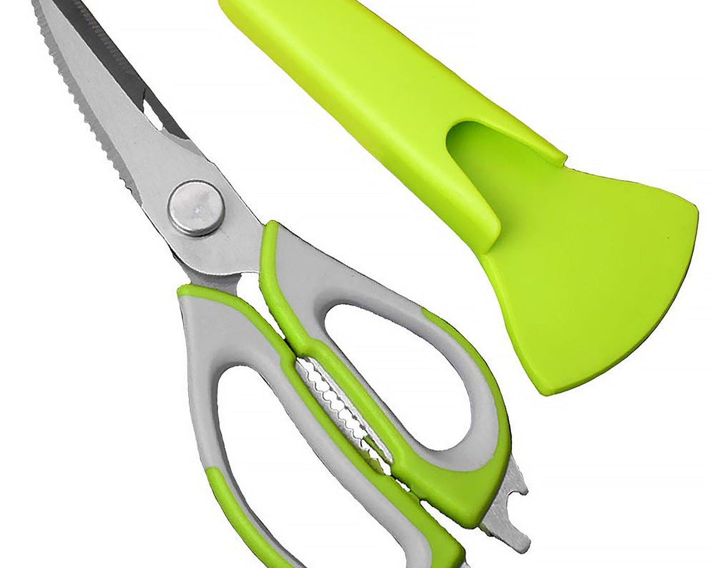 Multi-Purpose Kitchen Shears with Magnetic Holder, Stainless Steel, Red Multifunction Heavy Duty and Kitchen Scissors
