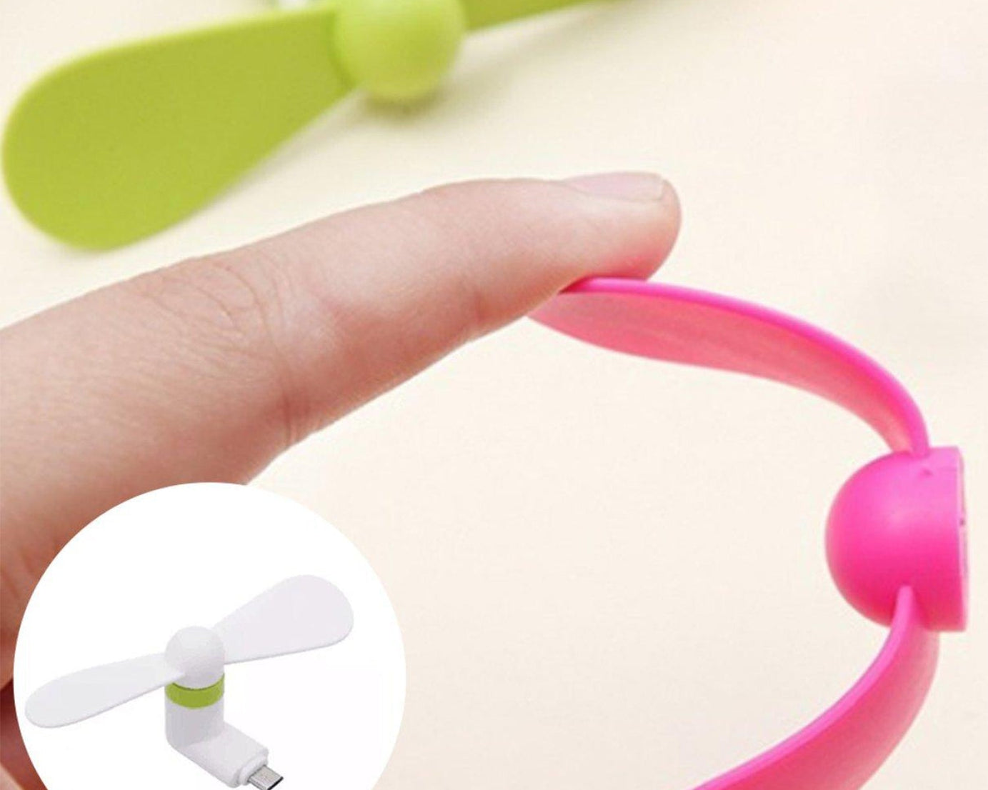 Mini fan with USB connection for cool air anytime