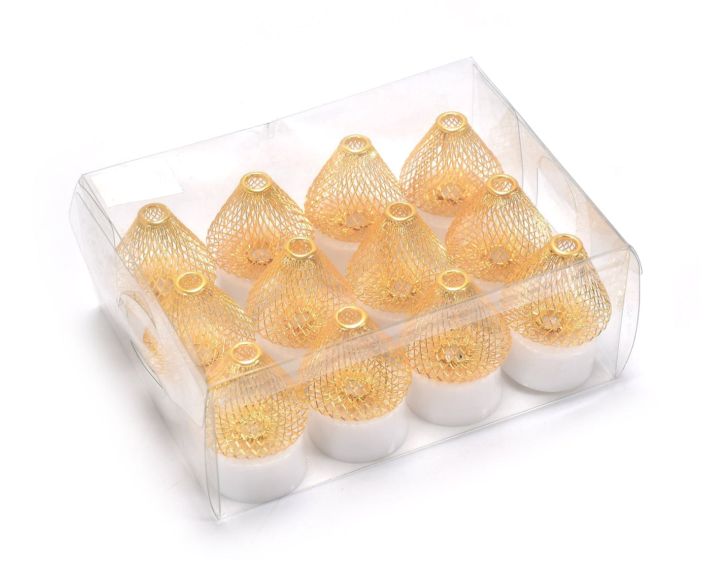 Acrylic LED tea light candles, set of 12, for decoration