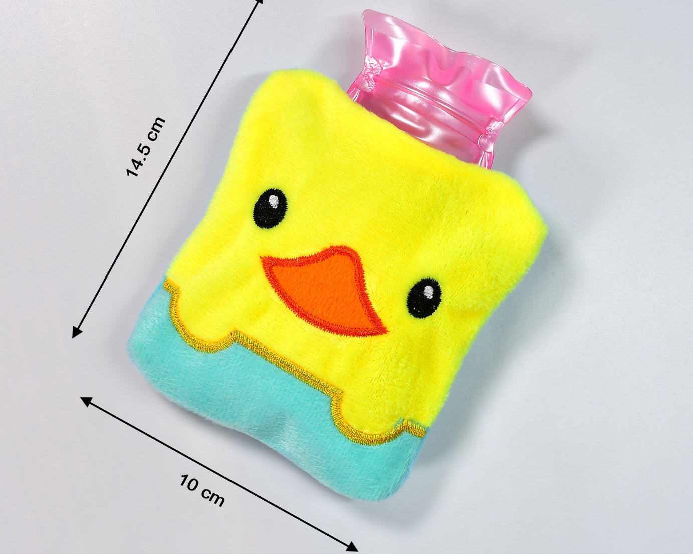 6524 Yellow Duck design small Hot Water Bag with Cover for Pain Relief, Neck, Shoulder Pain and Hand, Feet Warmer, Menstrual Cramps.