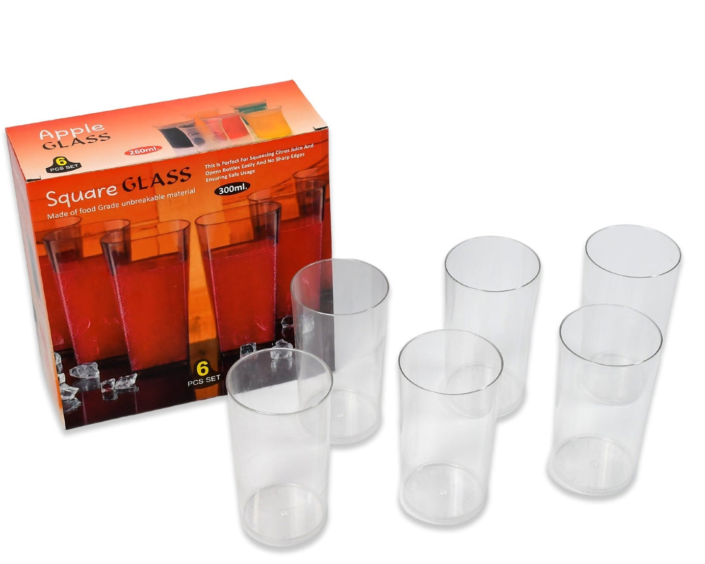 Clear plastic water glass