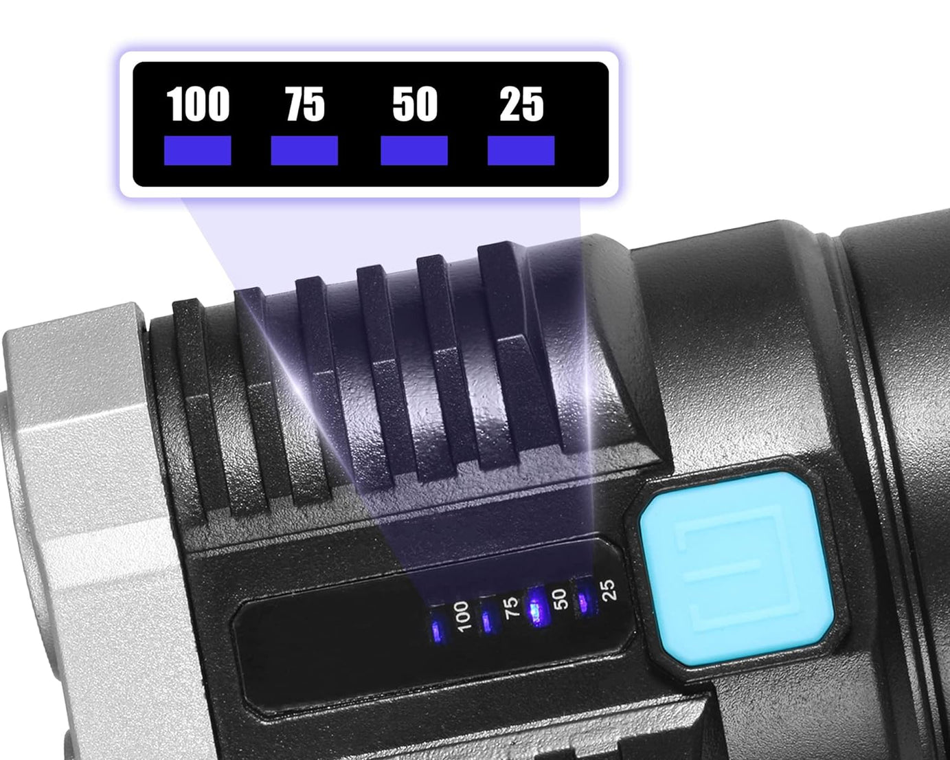 Multifunctional Strong 4 LED Torch Light, Portable Rechargeable Flashlight Long Distance Beam Range 800 Lumens COB Light 4 Mode Emergency for Hiking, Walking, Camping (4 LED Torch)