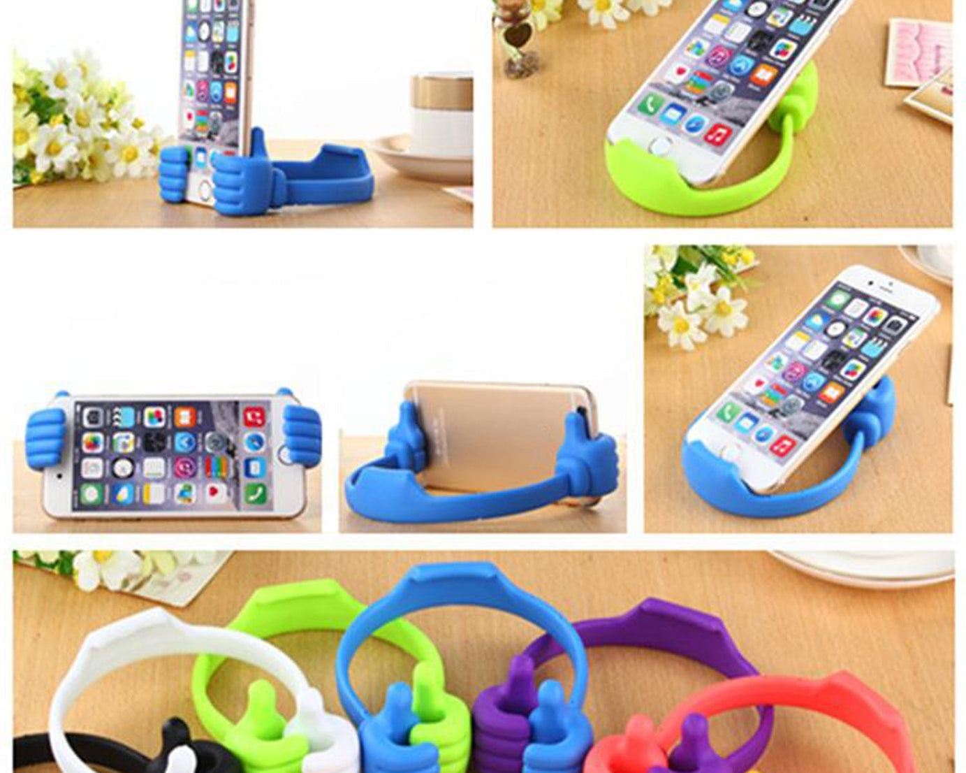4-piece hand-shaped mobile stand, perfect for desks and counters.