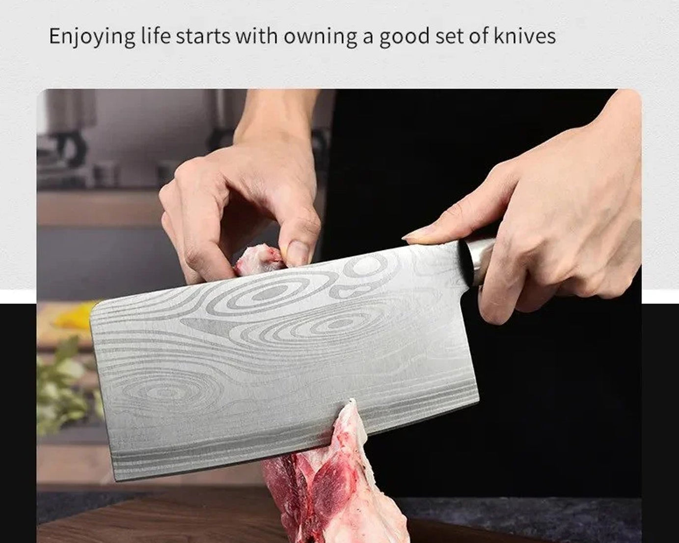 5735 Stainless Steel Chef Damascus Cleaver Vegetable Knife with Plastic Handle & Cover, Multipurpose Use for Kitchen or Restaurant (12 Inch)