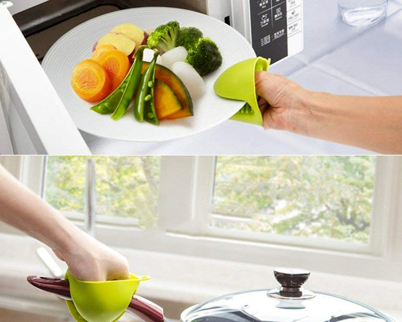 Heat-resistant cooking potholder in silicone material