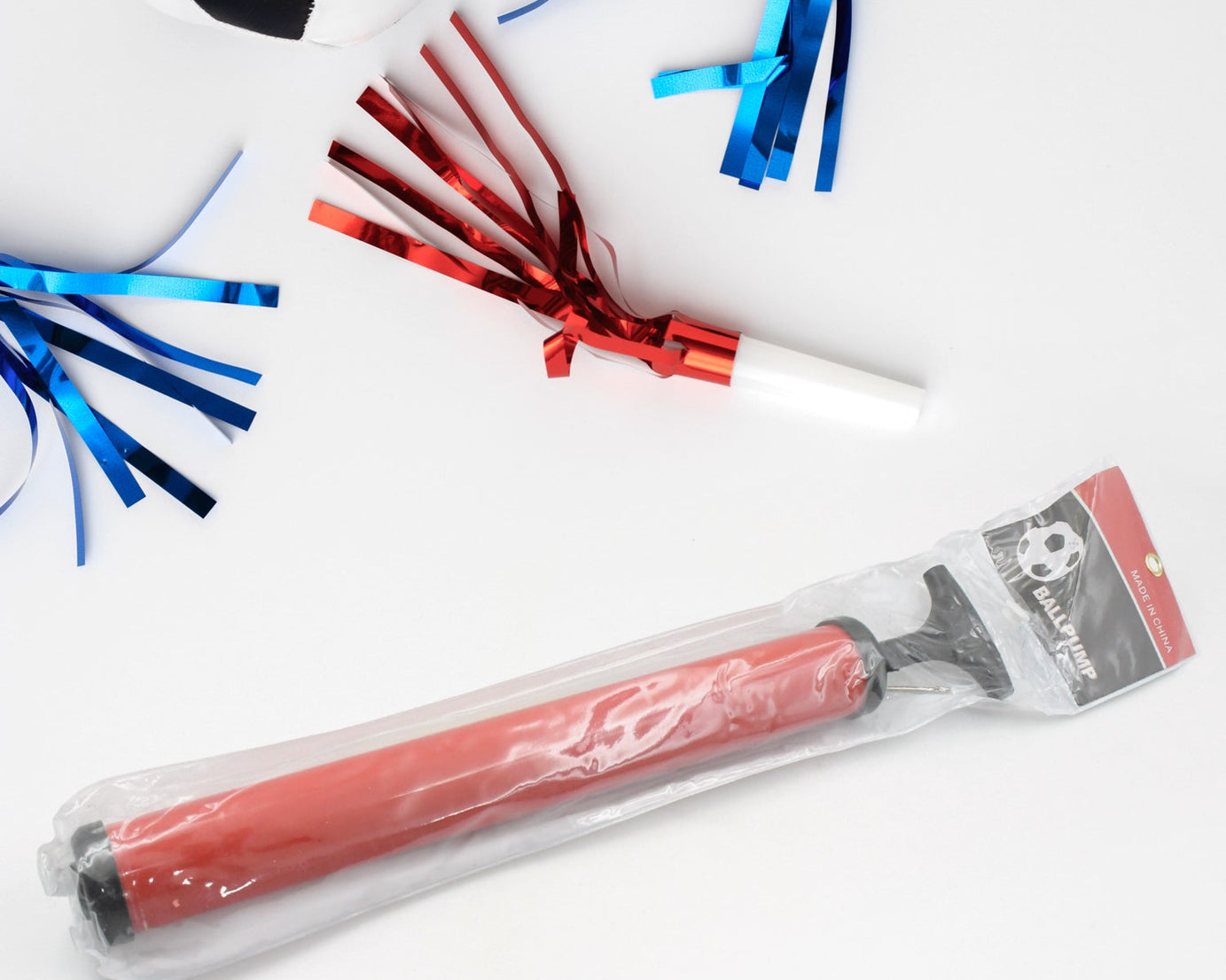 Inflator Air Ball Pump Soft Bouncing Ball Development Kids Toy, Sports Plastic Pump for Soccer, Basketball, Football, Volleyball Ball (24 CM & 33.5 Cm)