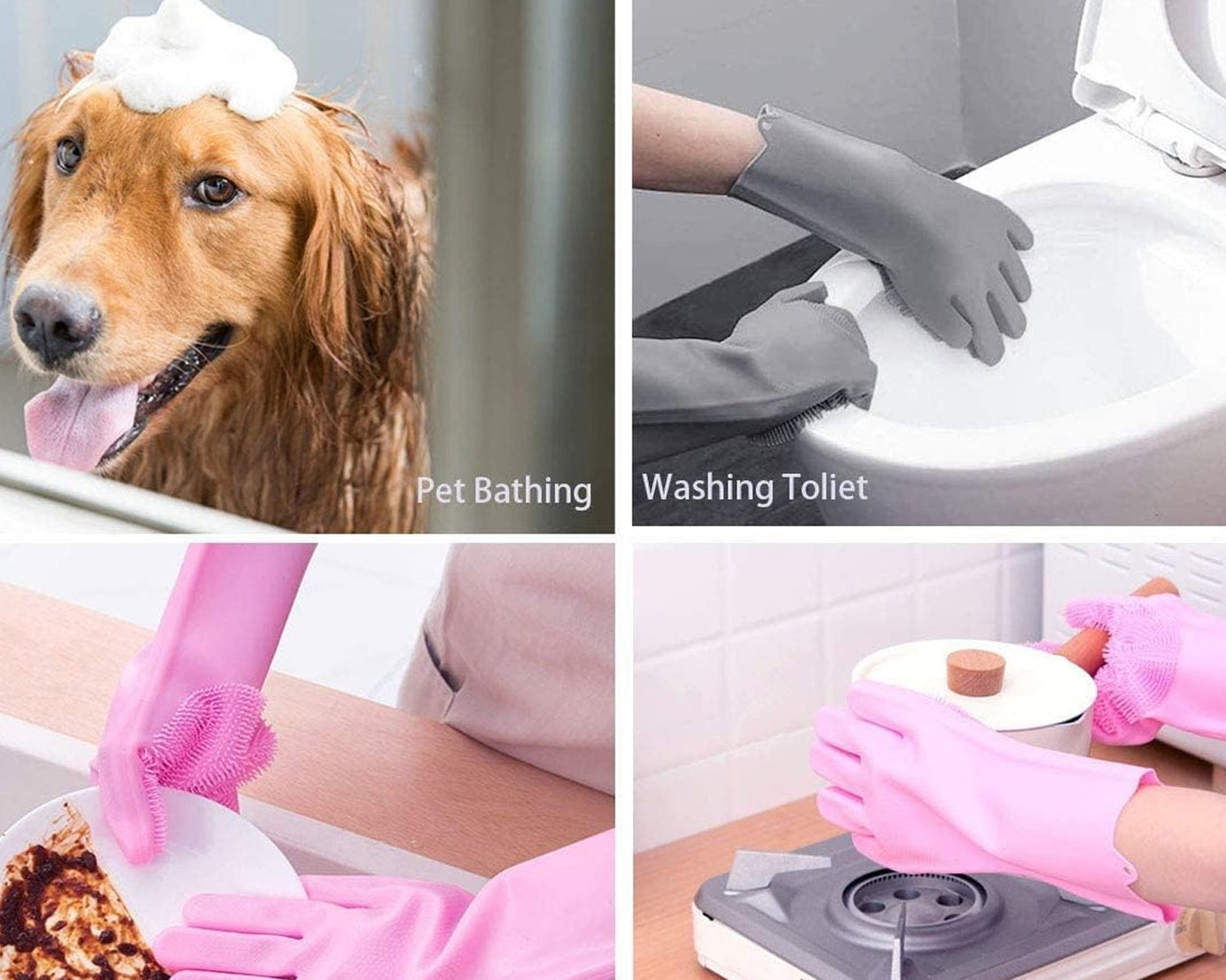 Single Left-Handed Silicone Dishwashing Glove: Scrubber, Reusable, Kitchen Cleaning