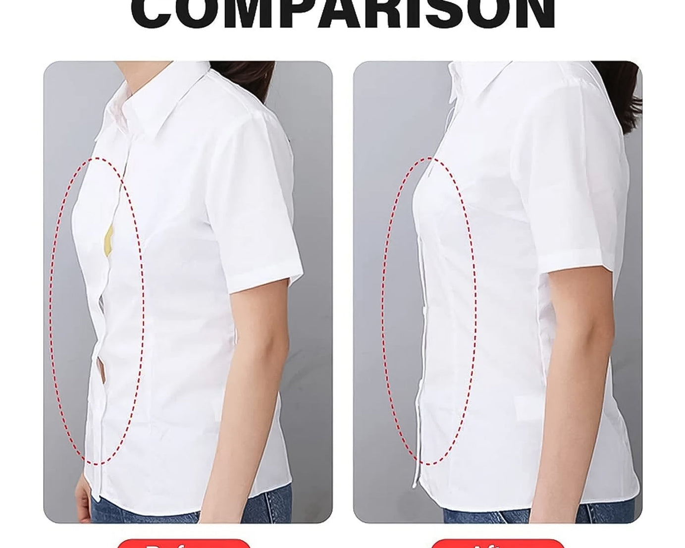 Waterproof Anti-Skid, Disposable Double Sided 10 Adhesive Transparent Clear Medical Tape for Lingerie (10 Pcs Set)