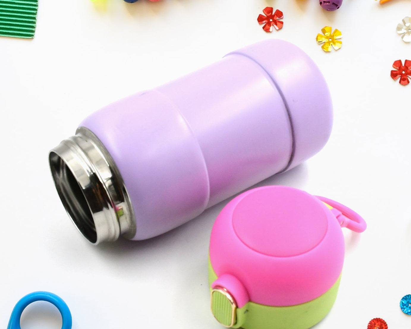 Duck Stainless Steel Water Bottle For Kids Adults Steel Flask Metal Thermos, Spill Proof Cap Closure, BPA Free For School Home Office, Drinkware, 400 ML