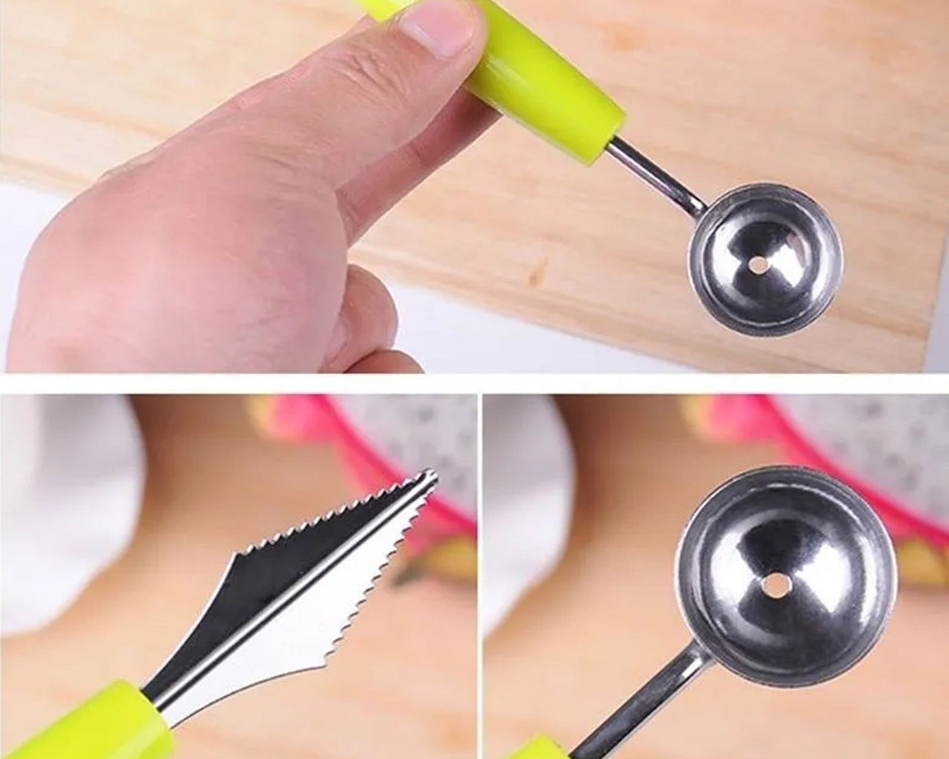 Ball scoop for fruit decoration