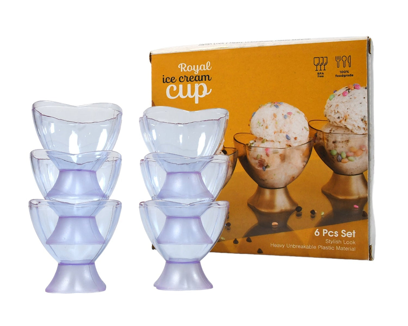 Colorful plastic bowls for ice cream