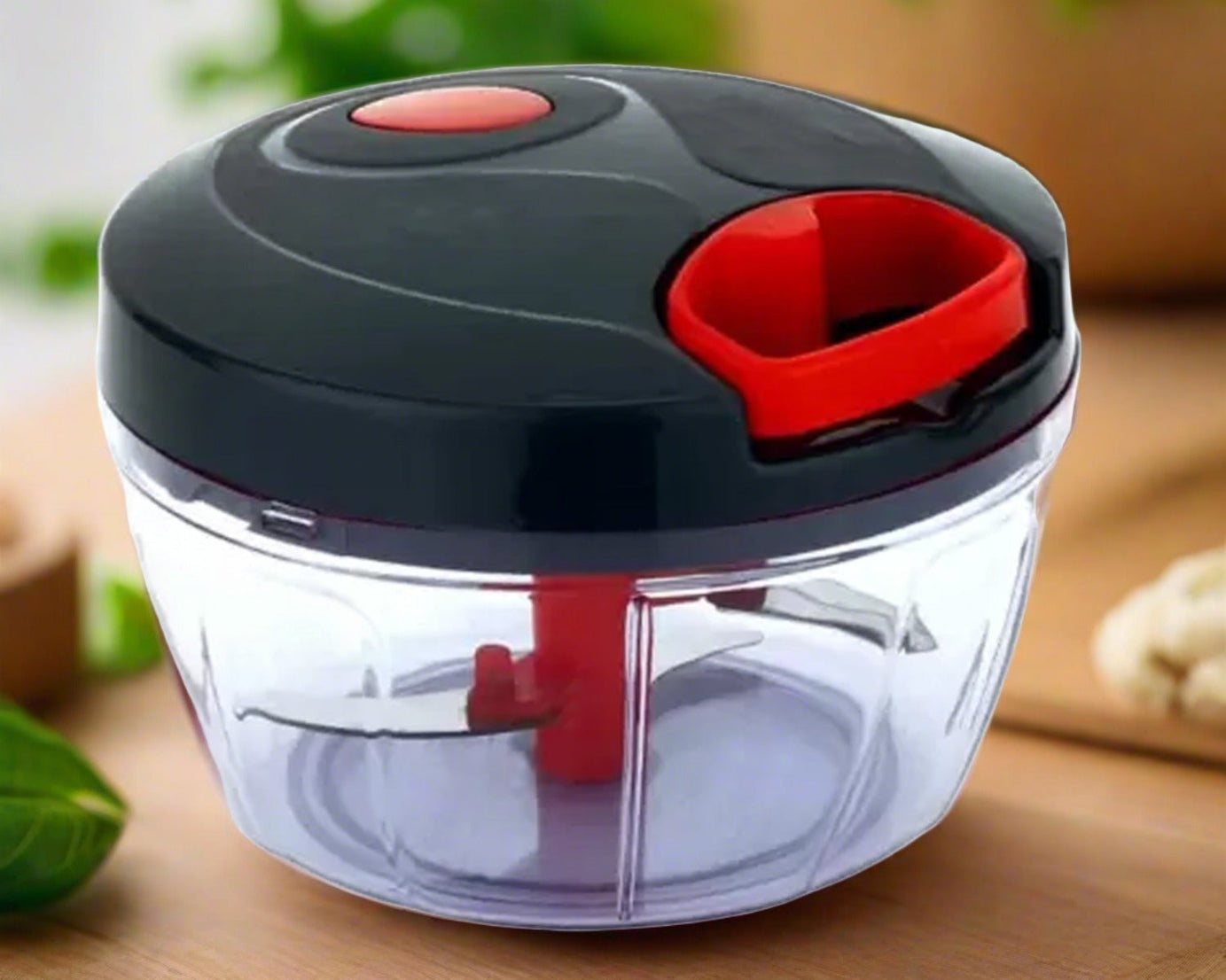 Compact manual food chopper for vegetables and fruits