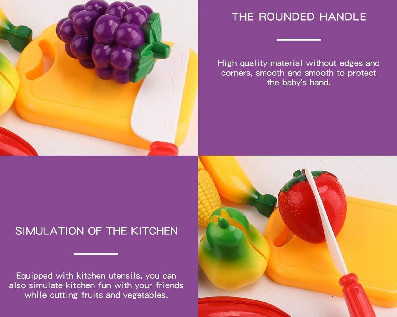 Fun sliceable plastic fruits set, great for kids’ playtime