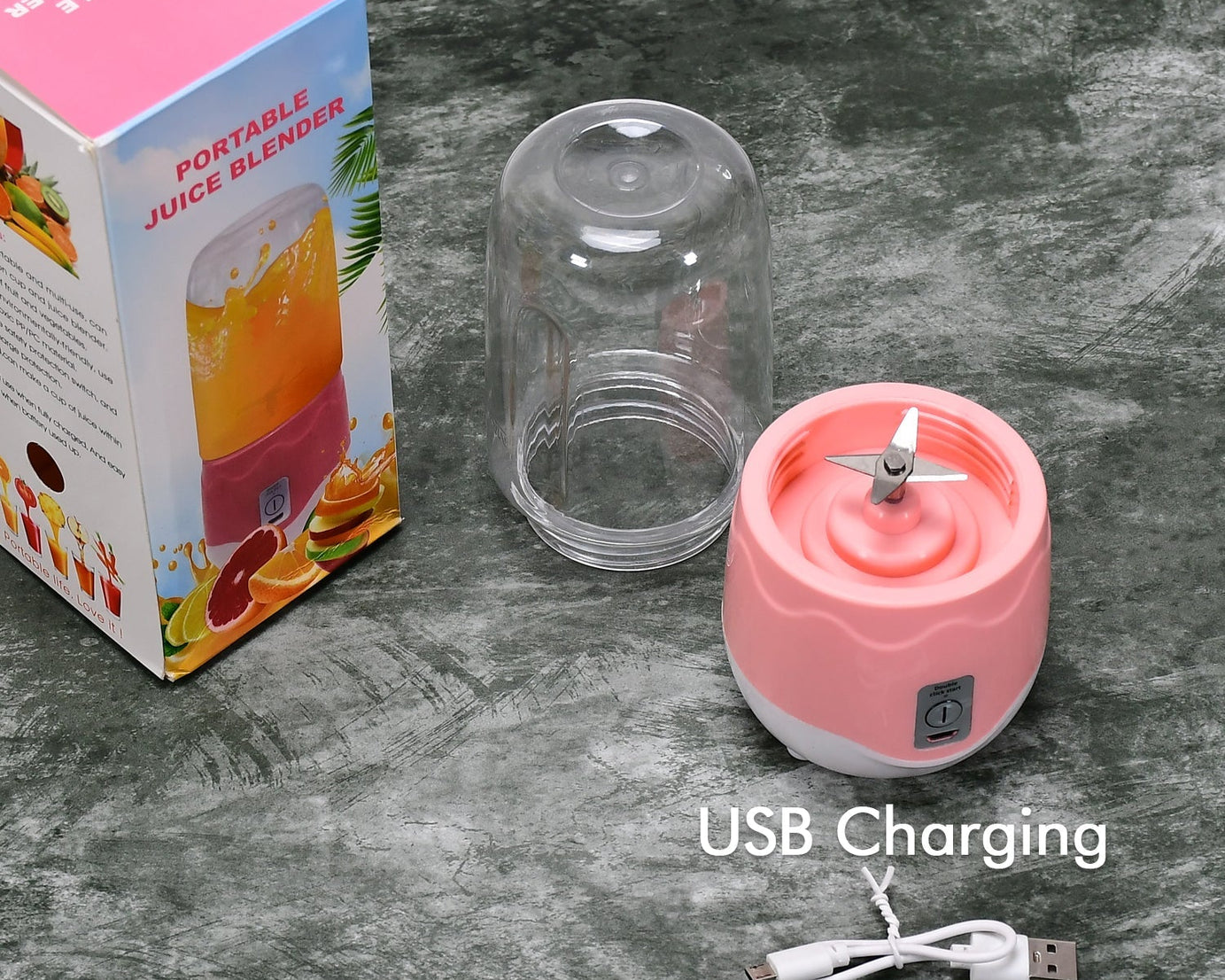 Juicer cup for easy fruit blending.