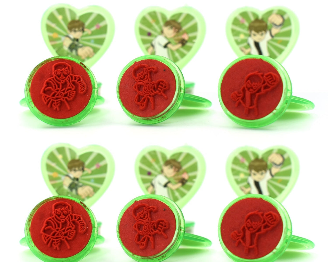 Cartoon heart-shaped stamps, perfect for teachers and students