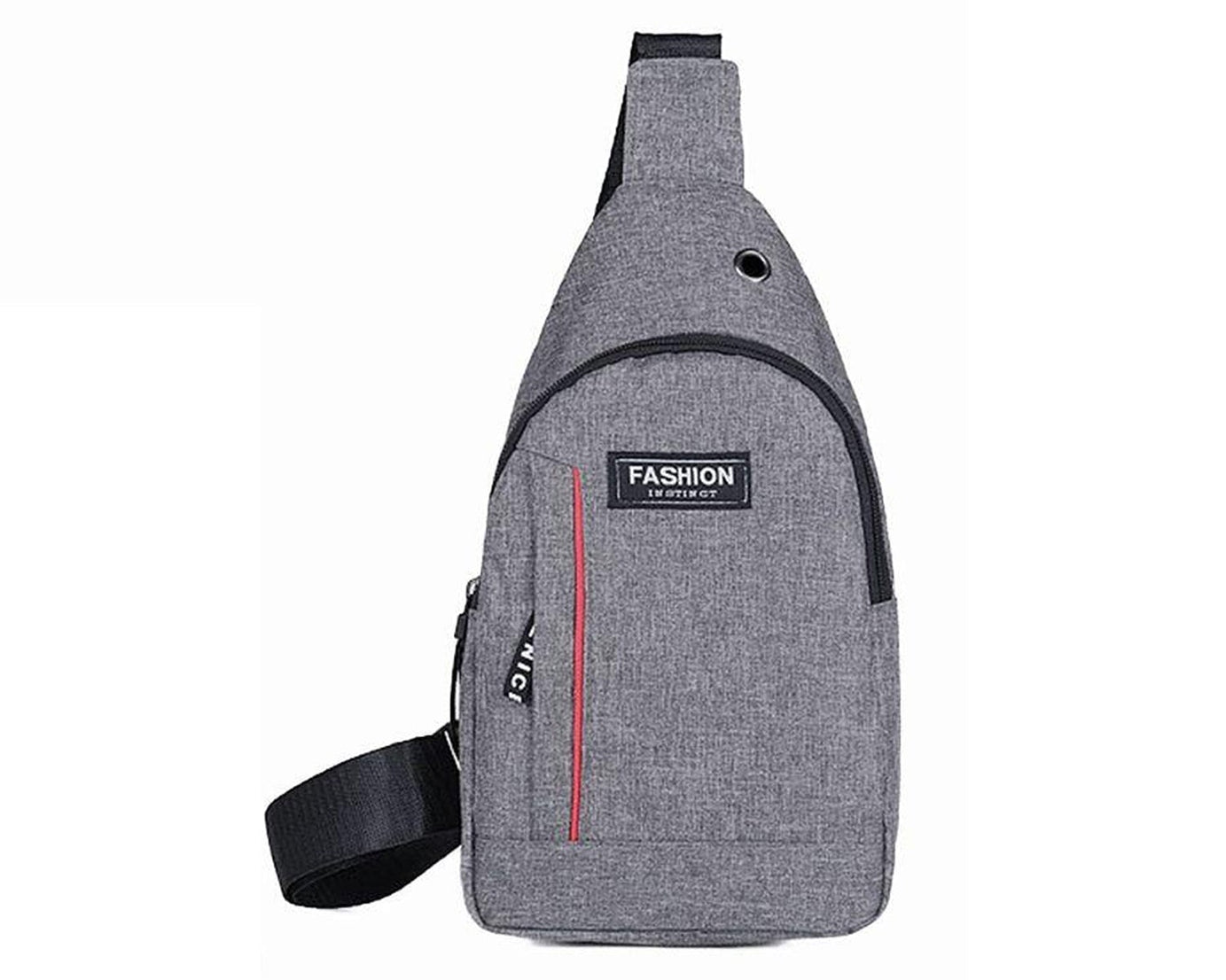 Sling travel bag in grey with USB port