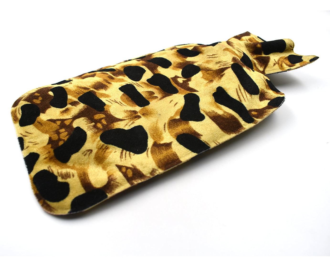 Hot water heating pad bag in use, illustrating its application for pain relief