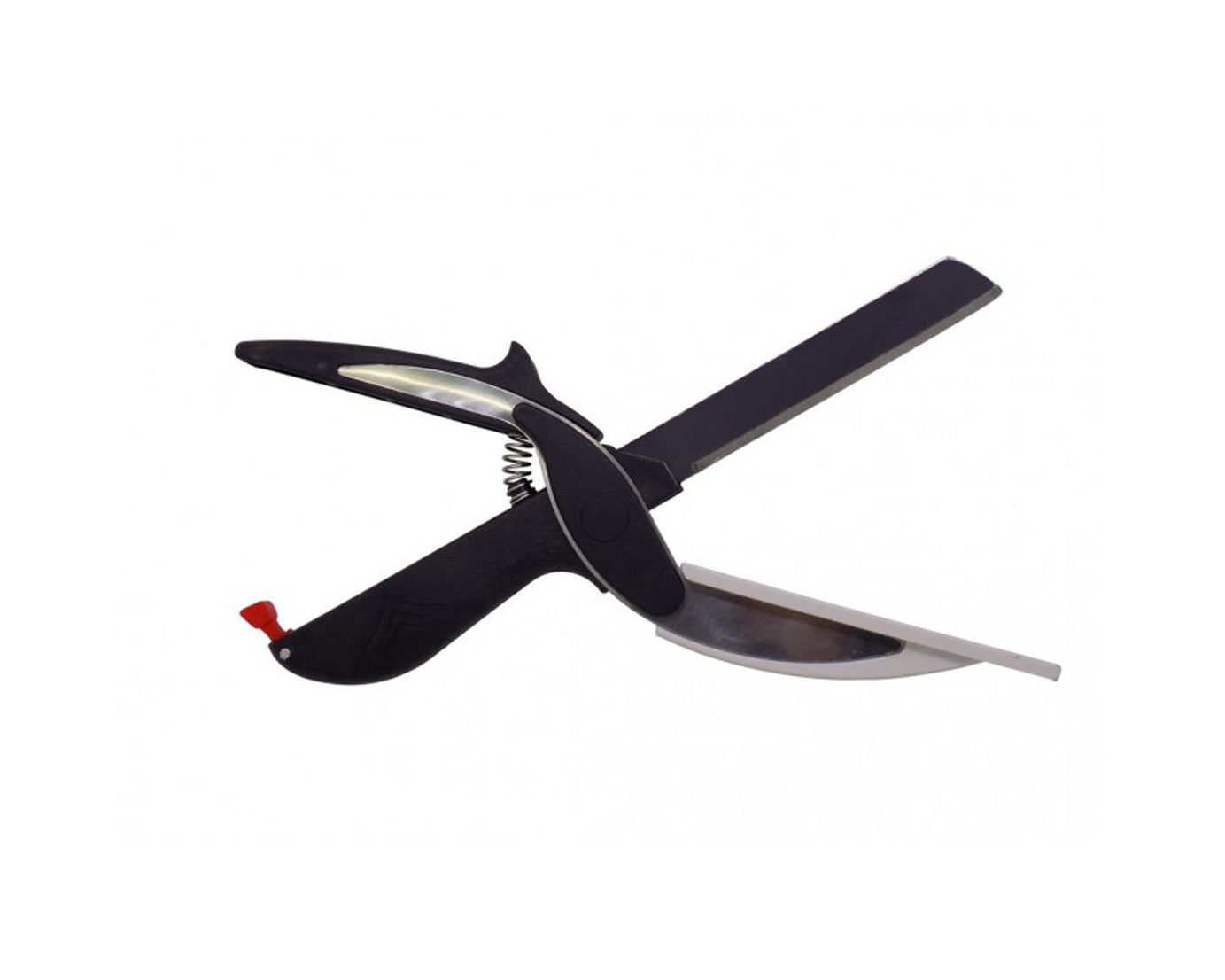2-in-1 food chopper with handle for slicing and dicing vegetables and fruits.