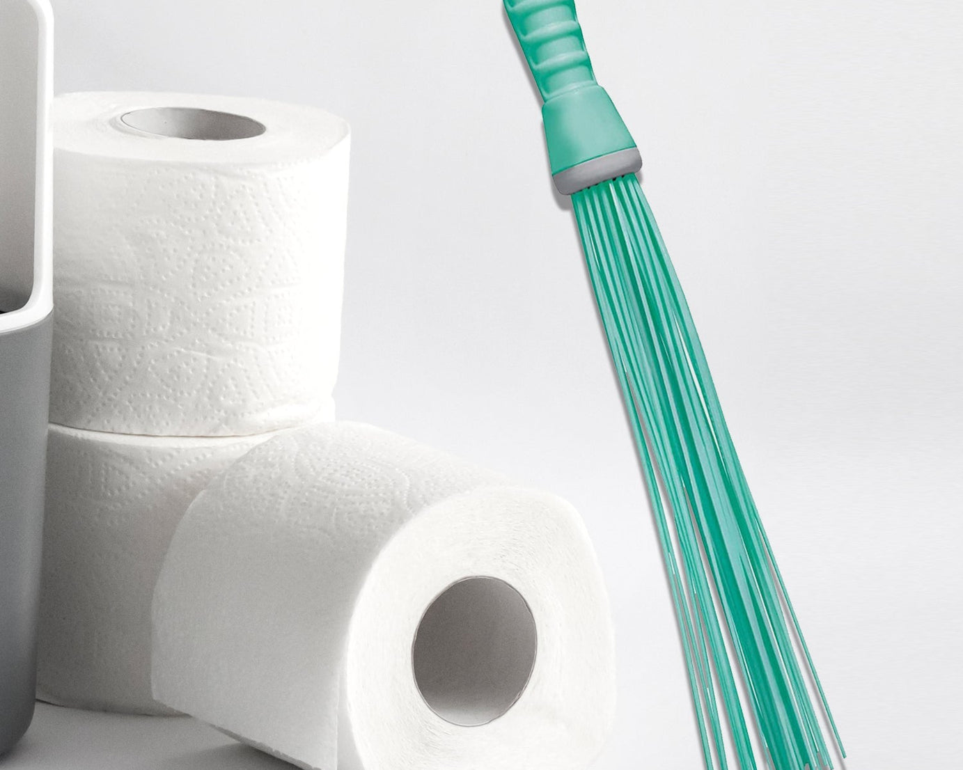 Hard bristle broom for bathroom cleaning, plastic handle