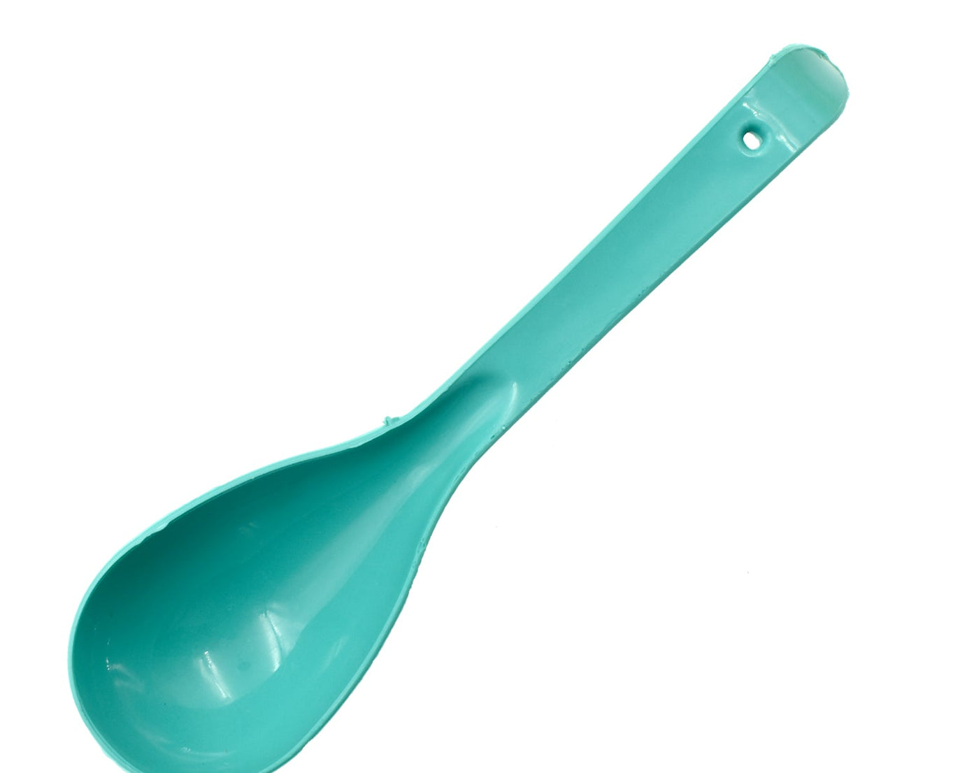 Ergonomic plastic serving spoon.