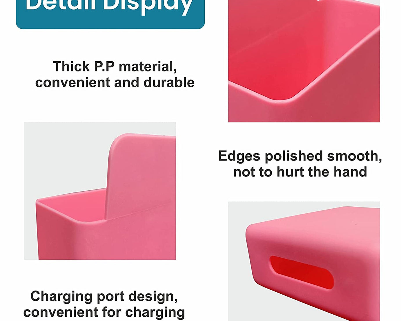 Charging port holder with wall-mounted storage.