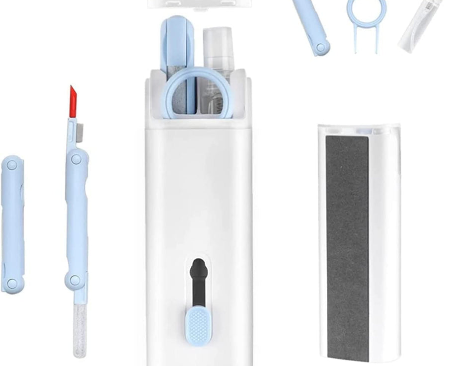 7 in 1 Electronic Cleaner kit, Cleaning Kit for Monitor Keyboard Airpods, Screen Dust Brush Including Soft Sweep, Swipe, Airpod Cleaner Pen, Key Puller and Spray Bottle   02