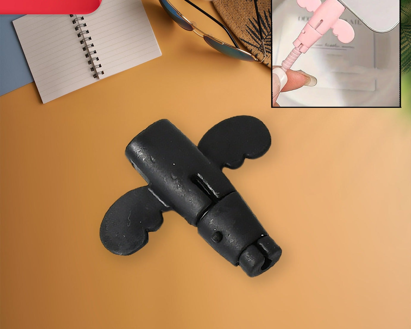 Silicone Data Cable Protector, Angel Data Cable Protective Cover, 2 in 1 Mobile Phone Cord Earphone Cord Saver Storage Tool