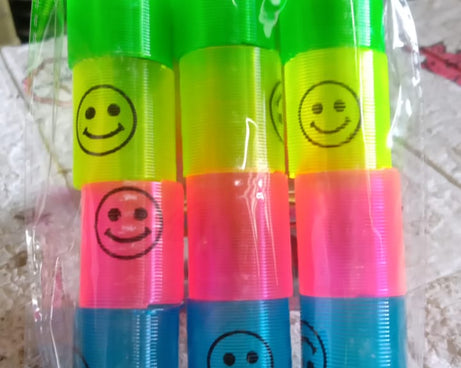 Multicolor Magic Smiley Spring, Spring Toys, Slinky, Slinky Spring Toy, Toy for Kids for Birthdays, Compact and Portable Easy to Carry (12 Pcs Set)