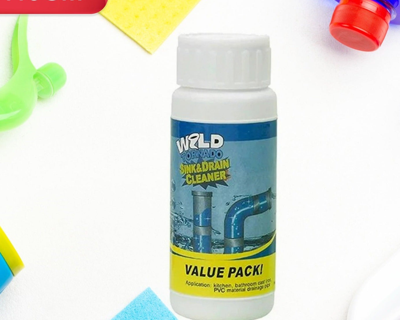 Powerful Sink and Drain Cleaner, Portable Powder Cleaning Tool Super Clog Remover Chemical Powder Agent for Kitchen Toilet Pipe Dredging (110 Gm)