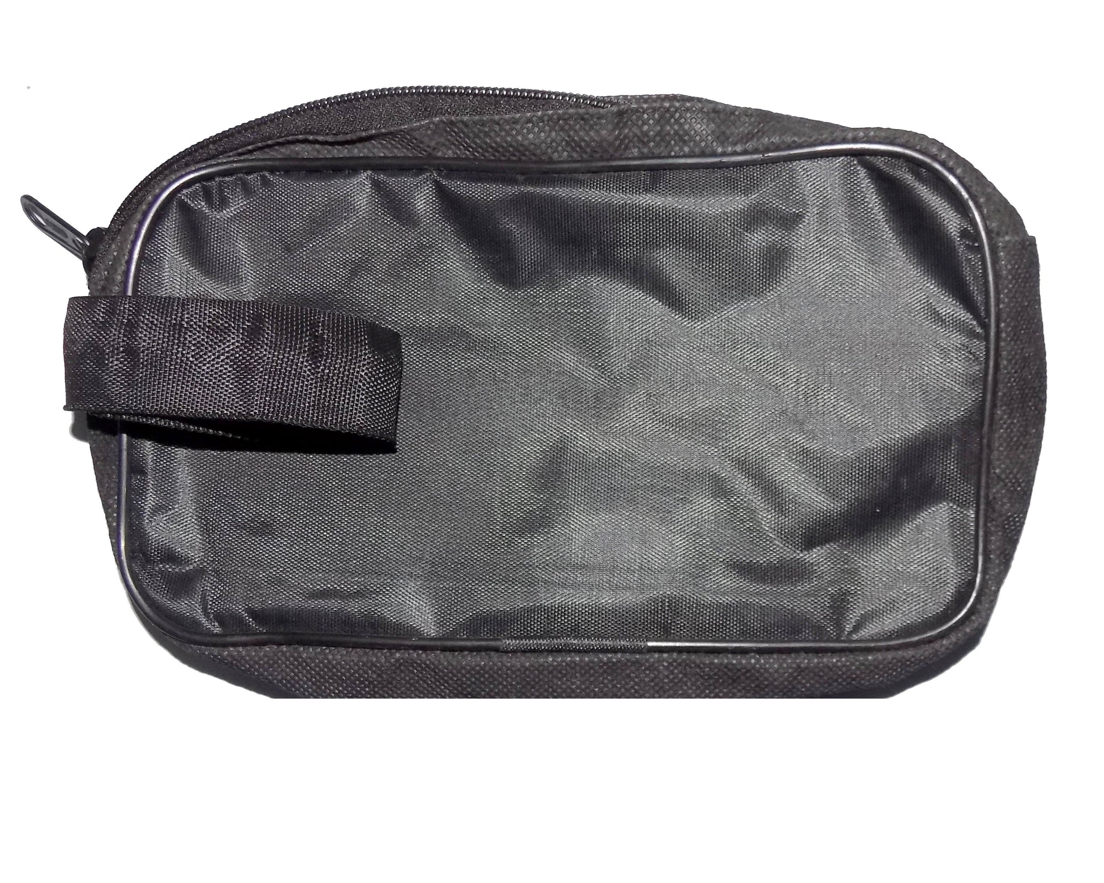 Black travel pouch for grooming