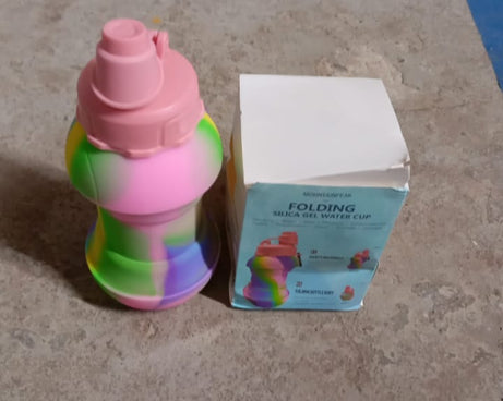 Flexible Collapsible Silicone Sports Water Bottle (260 ML / 20 CM Folding)