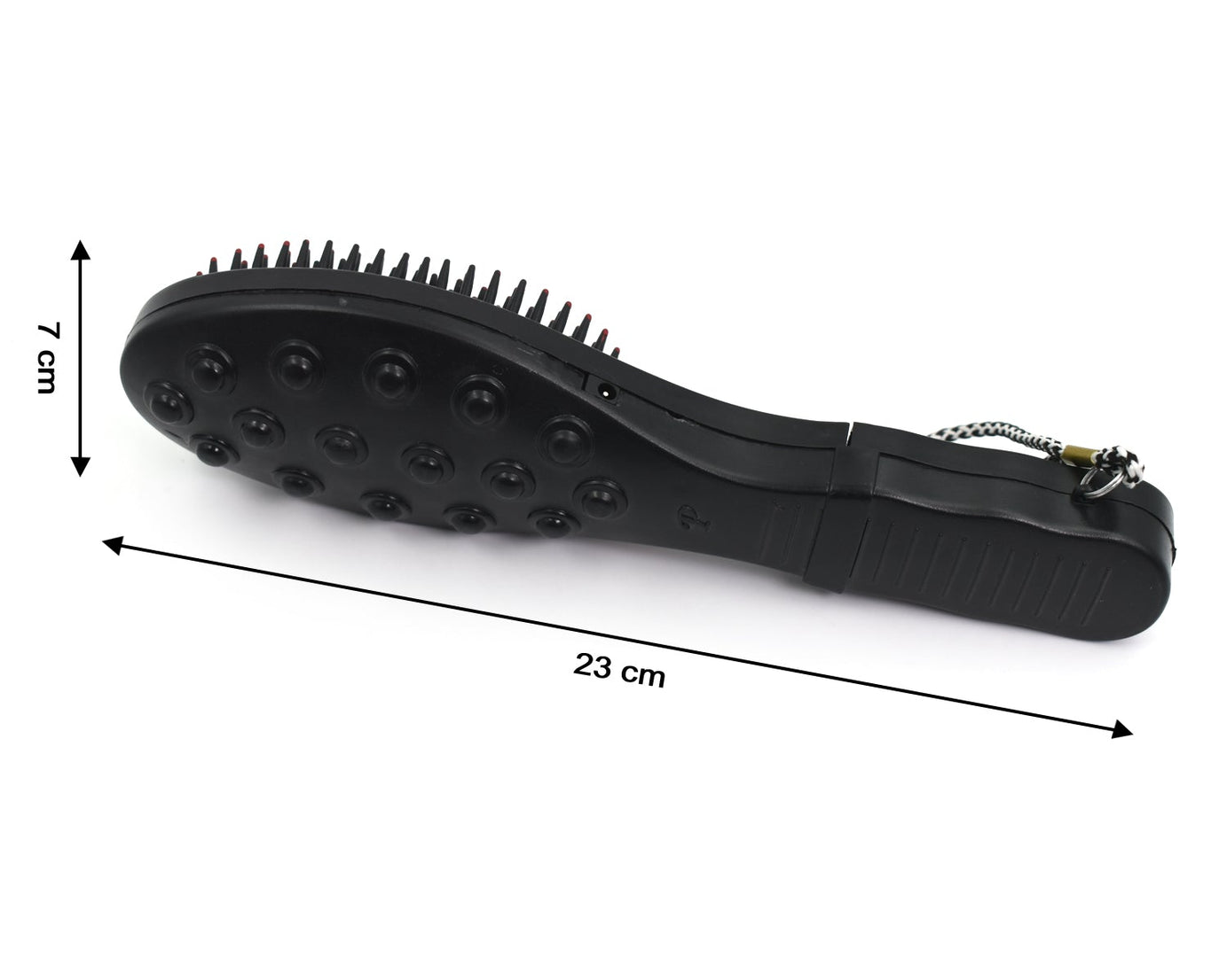 Hair brush comb with vibrating massage feature.