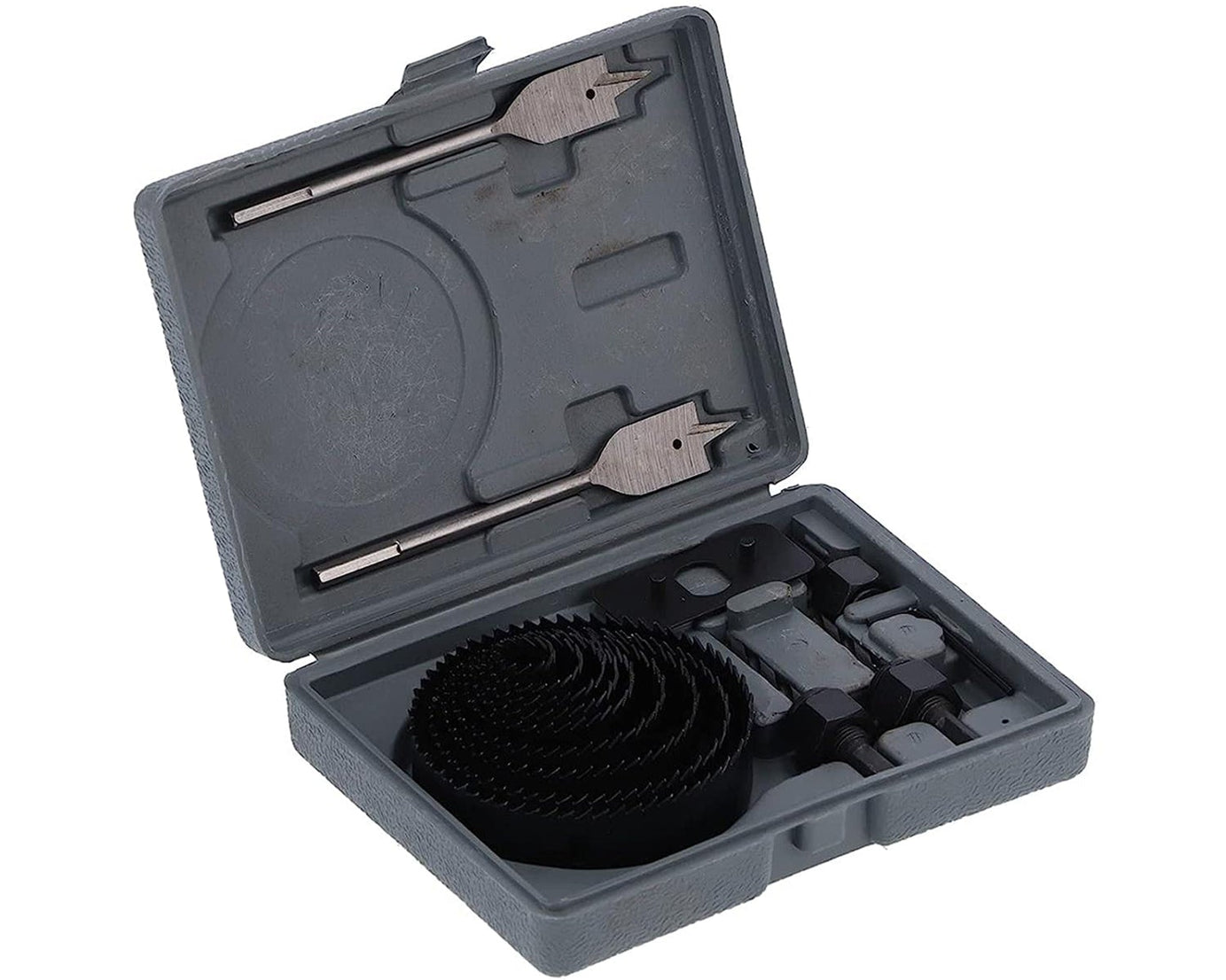 7576 Drill Hole Cutter, Carbon Steel High Accuracy Incisive Hole Saw for Cutting PCV for Cutting Plastic for Cutting Wood Hole Saw Kit (18 Pcs Set)